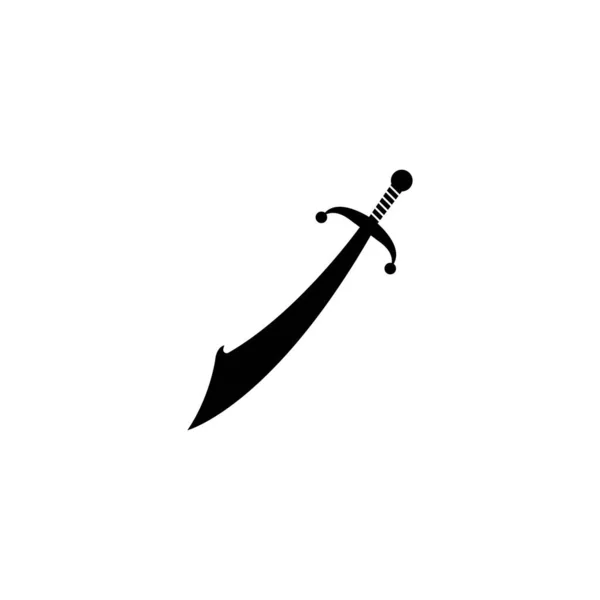 Design Plano Vetor Logotipo Espada — Vetor de Stock