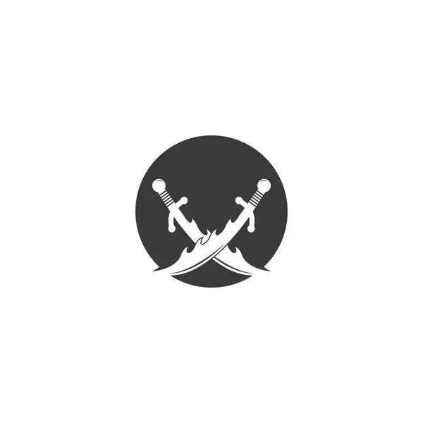 Kılıç Logosu Vektör Düz Tasarımı — Stok Vektör