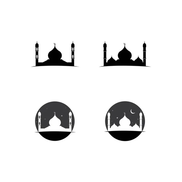 Mosquée Vecteur Icônes Musulmanes Modèle Conception Illustration — Image vectorielle