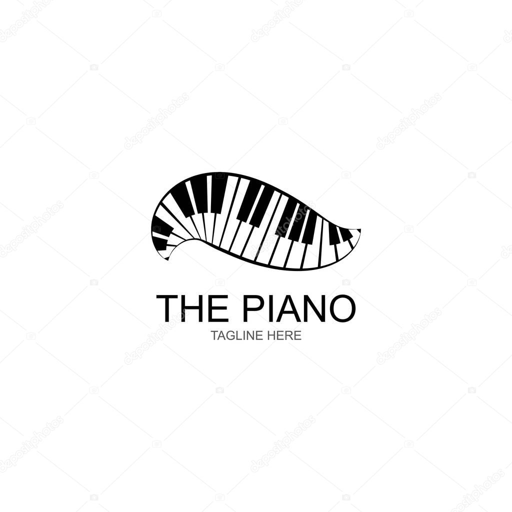 Piano Logo Design Template. Vector Illustration