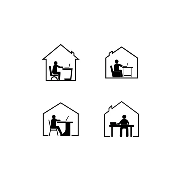 Arbeit Von Hause Aus Soziale Distanzierung Vektor Für Häusliche Aktivitäten — Stockvektor