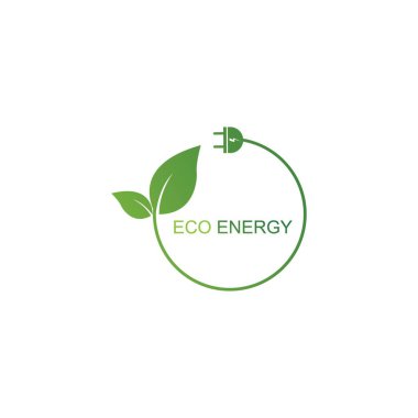 Eko enerji logosu vektör simgesi