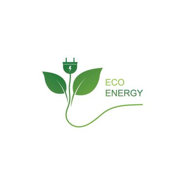 Eko enerji logosu vektör simgesi