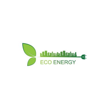 Eko enerji logosu vektör simgesi