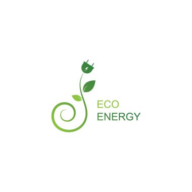 Eko enerji logosu vektör simgesi