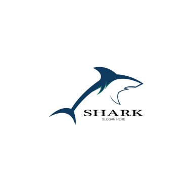 Shark Logo Vektör Şablonu Çizim Tasarımı