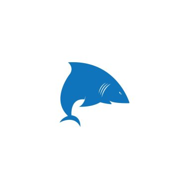 Shark Logo Vektör Şablonu Çizim Tasarımı
