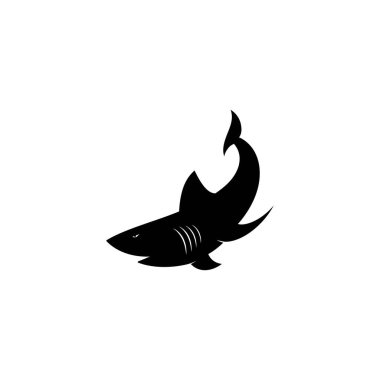 Shark Logo Vektör Şablonu Çizim Tasarımı