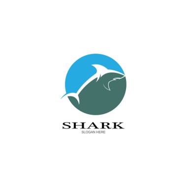 Shark Logo Vektör Şablonu Çizim Tasarımı