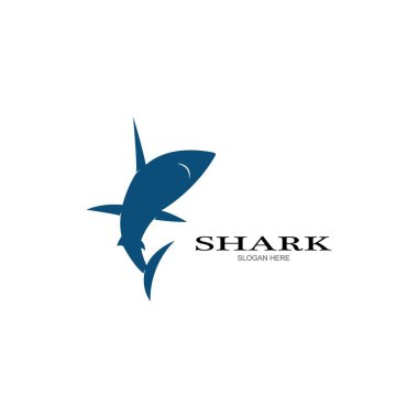 Shark Logo Vektör Şablonu Çizim Tasarımı