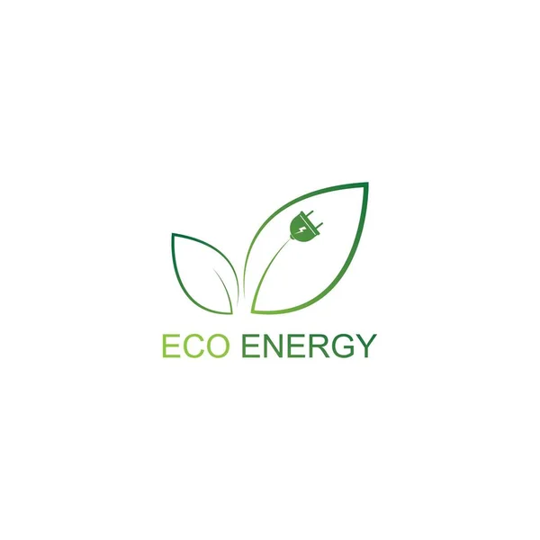 Eco Energia Logo Modello Icona Vettoriale — Vettoriale Stock