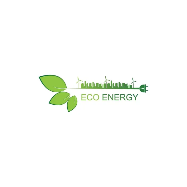 Eco Energía Logotipo Plantilla Vector — Vector de stock