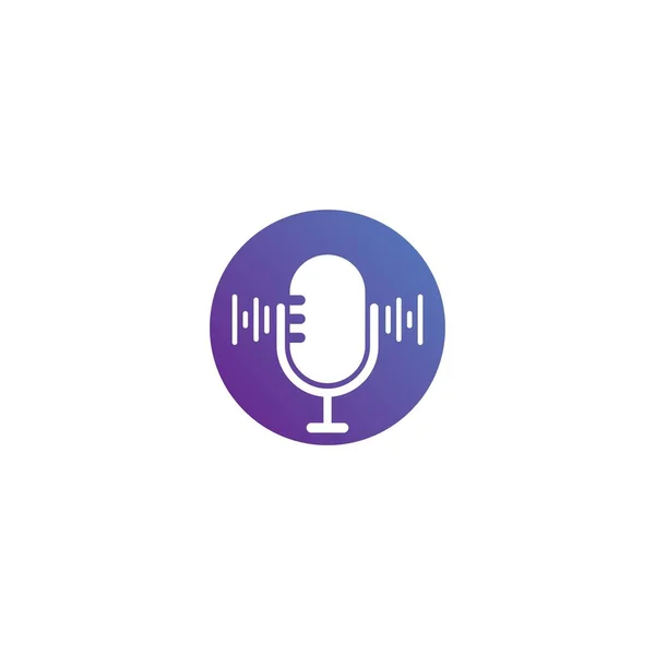 Podcast Logo Vector Icon Illustration Design — Stock Vector