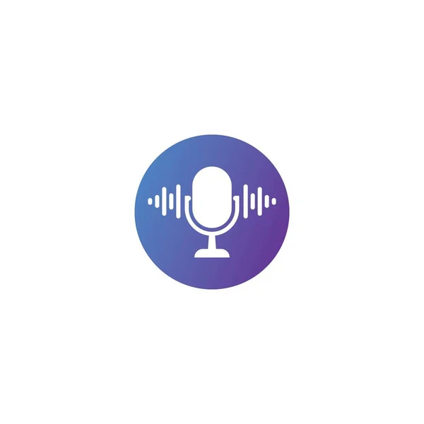 Podcast Logo Vector Icon Illustration Design — Stock Vector