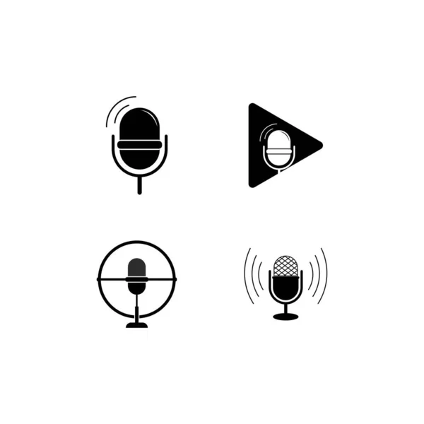 Podcast Logo Vector Icon Illustration Design — Stock Vector