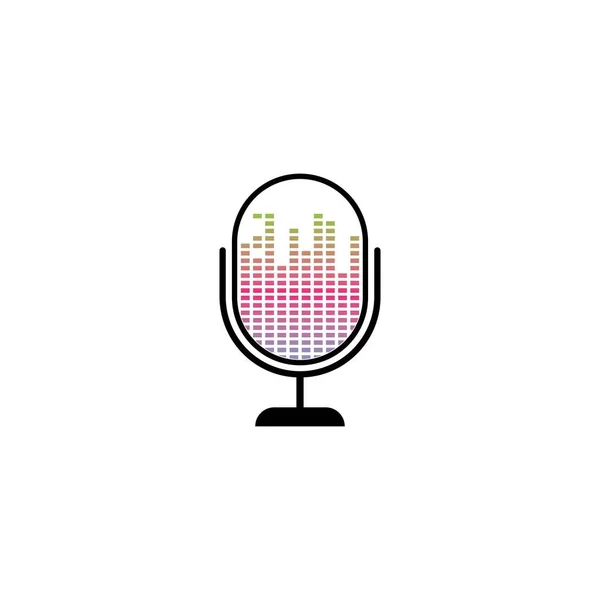 Podcast Logo Vector Icon Illustration Design — Stock Vector