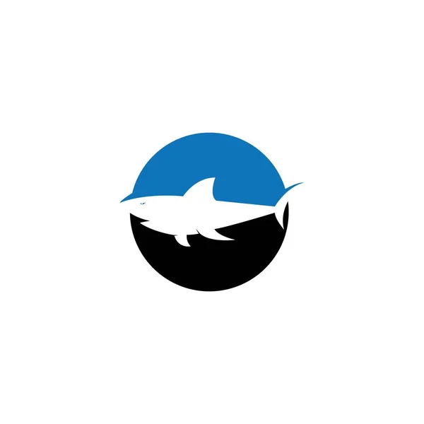 Tubarão Logo Vetor Modelo Ilustração Design — Vetor de Stock