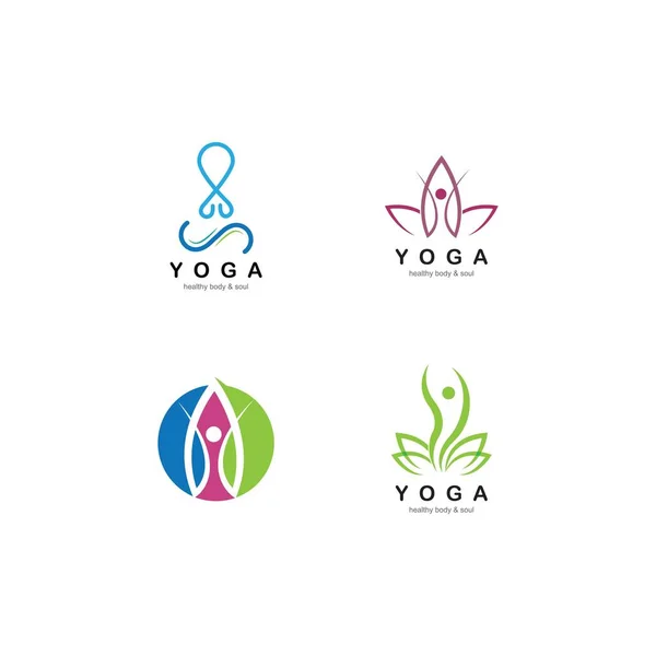 Meditação Ioga Logotipo Modelo Vetor Ícone Design —  Vetores de Stock