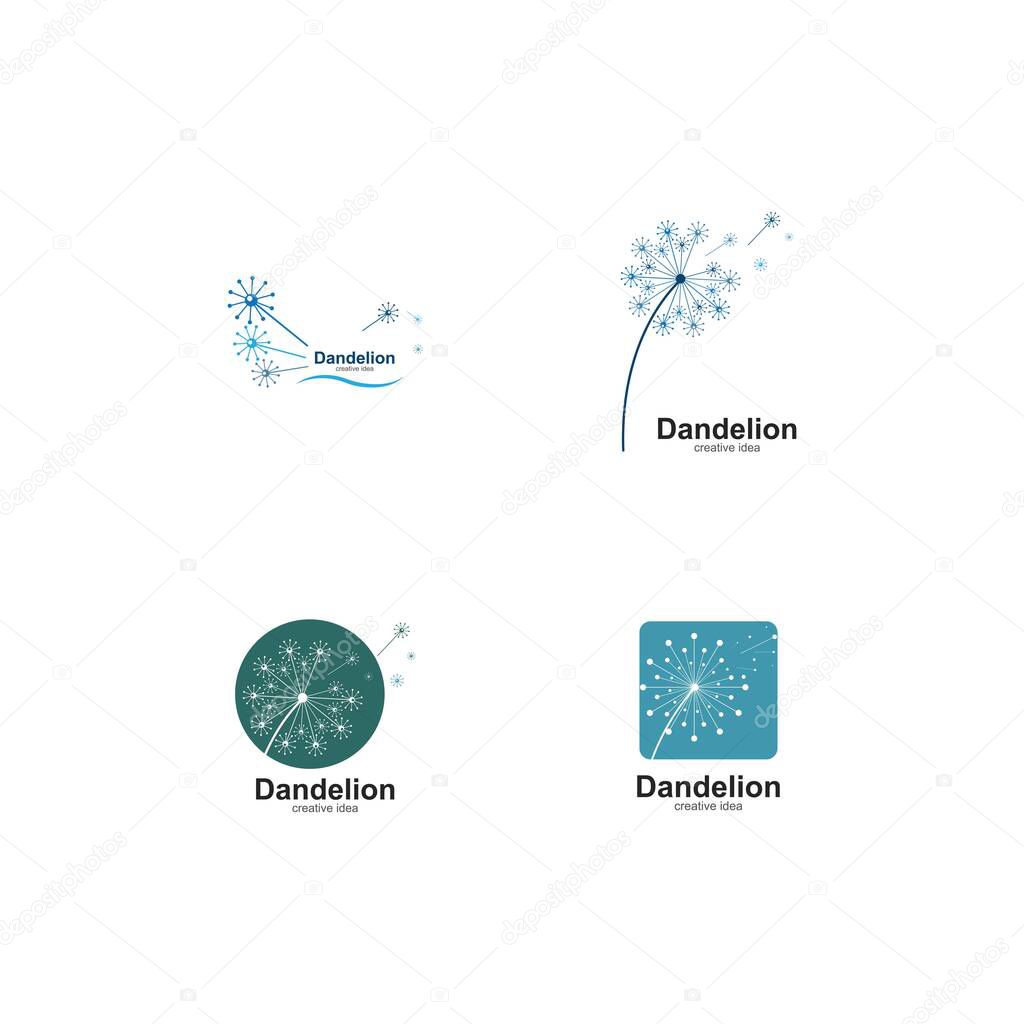 Dandelion flower logo vector template