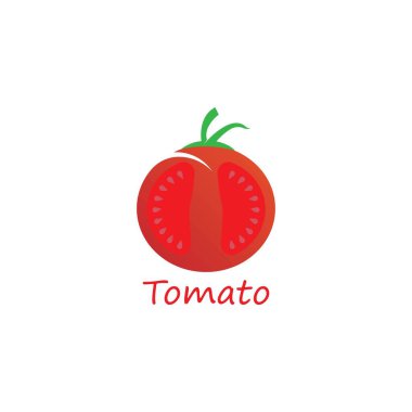 Domates Logosu Tasarım Şablonu. Vektör İllüstrasyonu