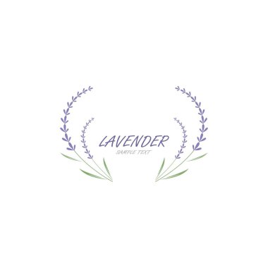 Taze lavanta çiçeği logo vektörü düz tasarım