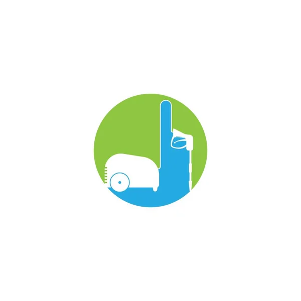 Druckwäsche Logo Vorlage Reinigungsvektordesign — Stockvektor