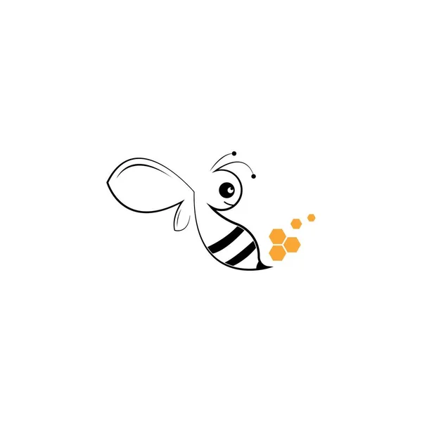 Bee Logo Template Vector Pictogram Illustratie Ontwerp — Stockvector