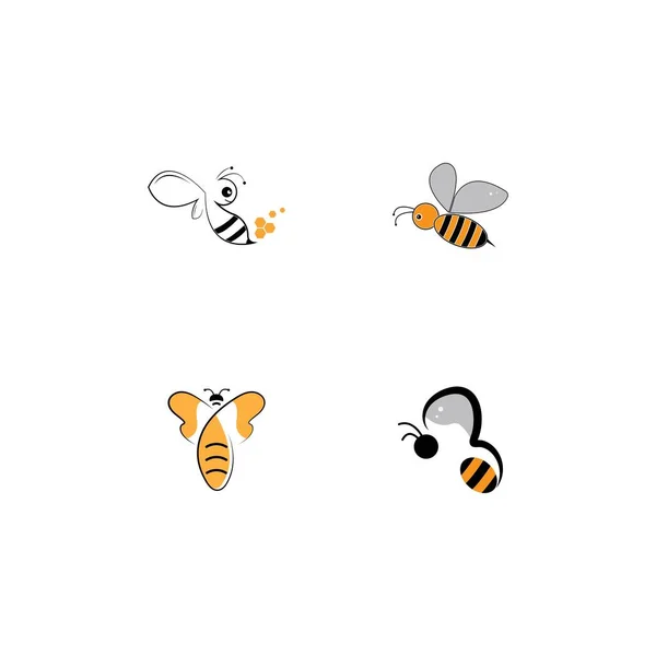 Дизайн Векторных Иконок Логотипом Пчелы — стоковый вектор