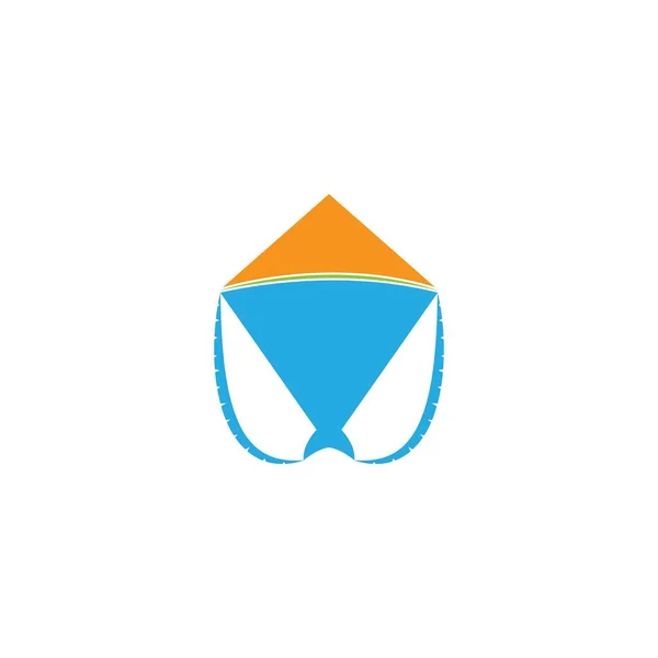 Kite Ilustración Logo Vector Plantilla — Vector de stock