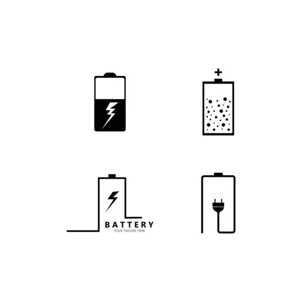 Modèle Vectoriel Jeu Icônes Batterie — Image vectorielle
