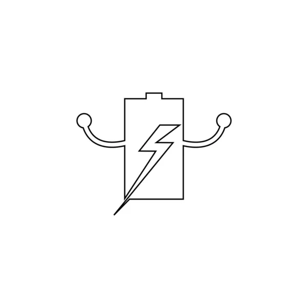 Icône Batterie Vectoriel Illustration Modèle Logo Design — Image vectorielle