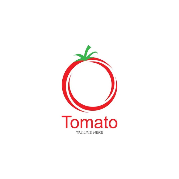 Templat Desain Logo Tomat Ilustrasi Vektor - Stok Vektor