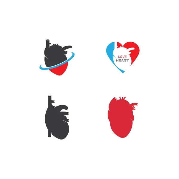 Ilustración Del Vector Médico Del Corazón Humano Aislado Sobre Fondo — Archivo Imágenes Vectoriales