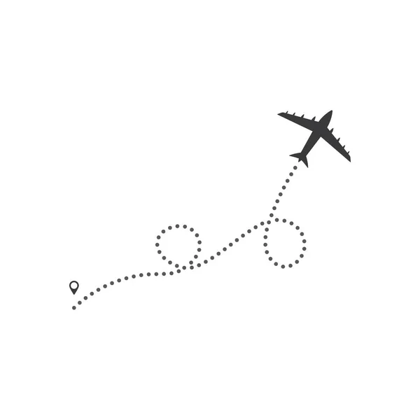 Flugzeug Fluglinie Routenvektor Mit Startpunkt Illustration Desig — Stockvektor