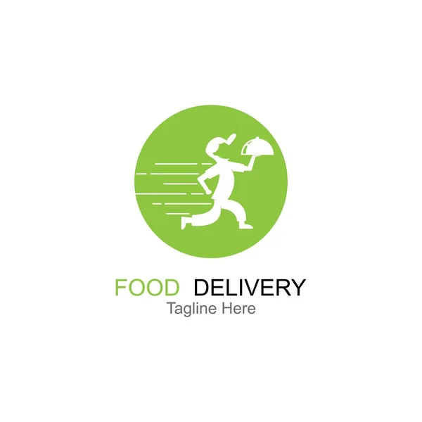 Projektowanie Logo Dostaw Żywności Creative Vector Godło Dla Ikony Lub — Wektor stockowy