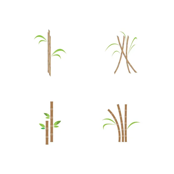 サトウキビ植物のロゴベクトルイラストデザイン — ストックベクタ