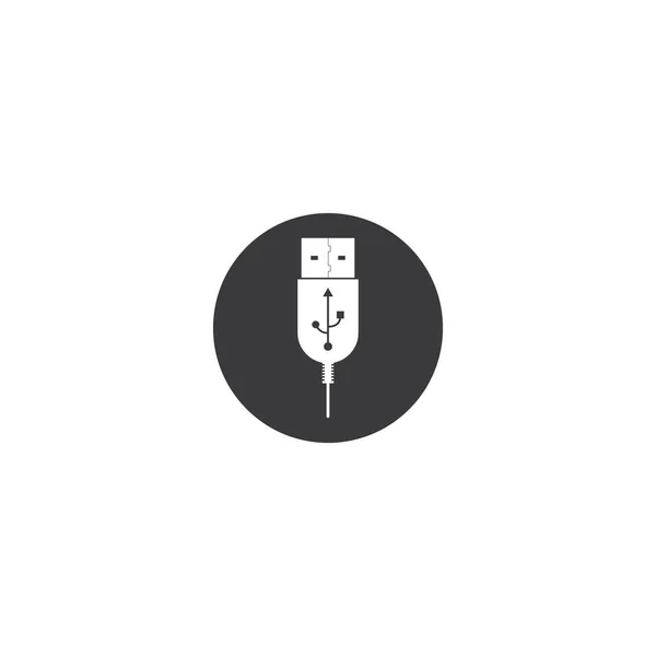 Tombol Simbol Ikon Kabel Usb Flash Drive Tanda Logo Memori - Stok Vektor