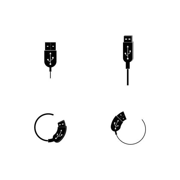 Symbol Taste Für Usb Stick Kabel Steckerspeicher Logo — Stockvektor