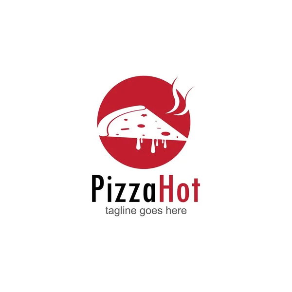 Logo Kawiarni Pizzą Ikona Pizzy Godło Restauracji Fast Food Proste — Wektor stockowy