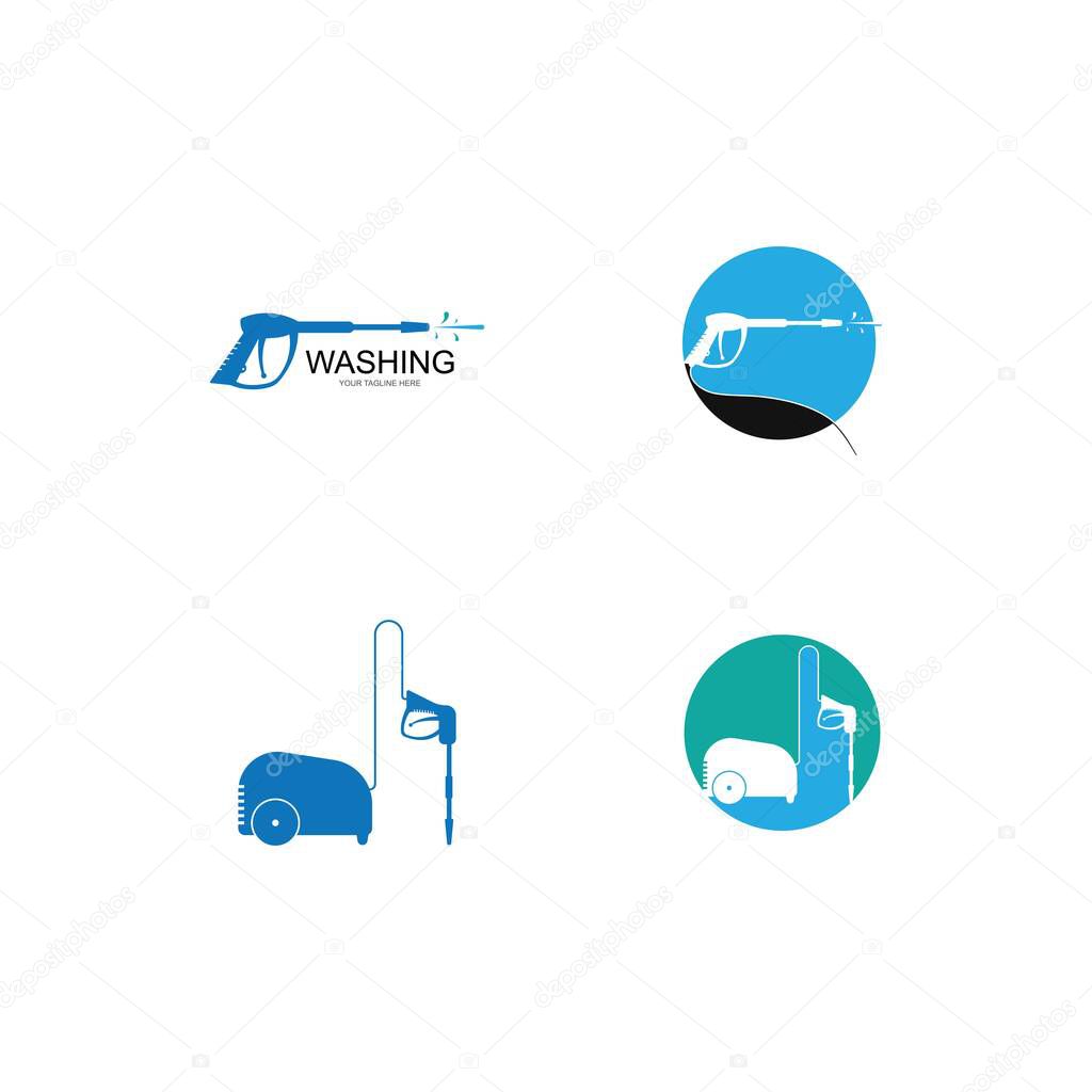 Pressure washing logo template. Cleaning vector design.