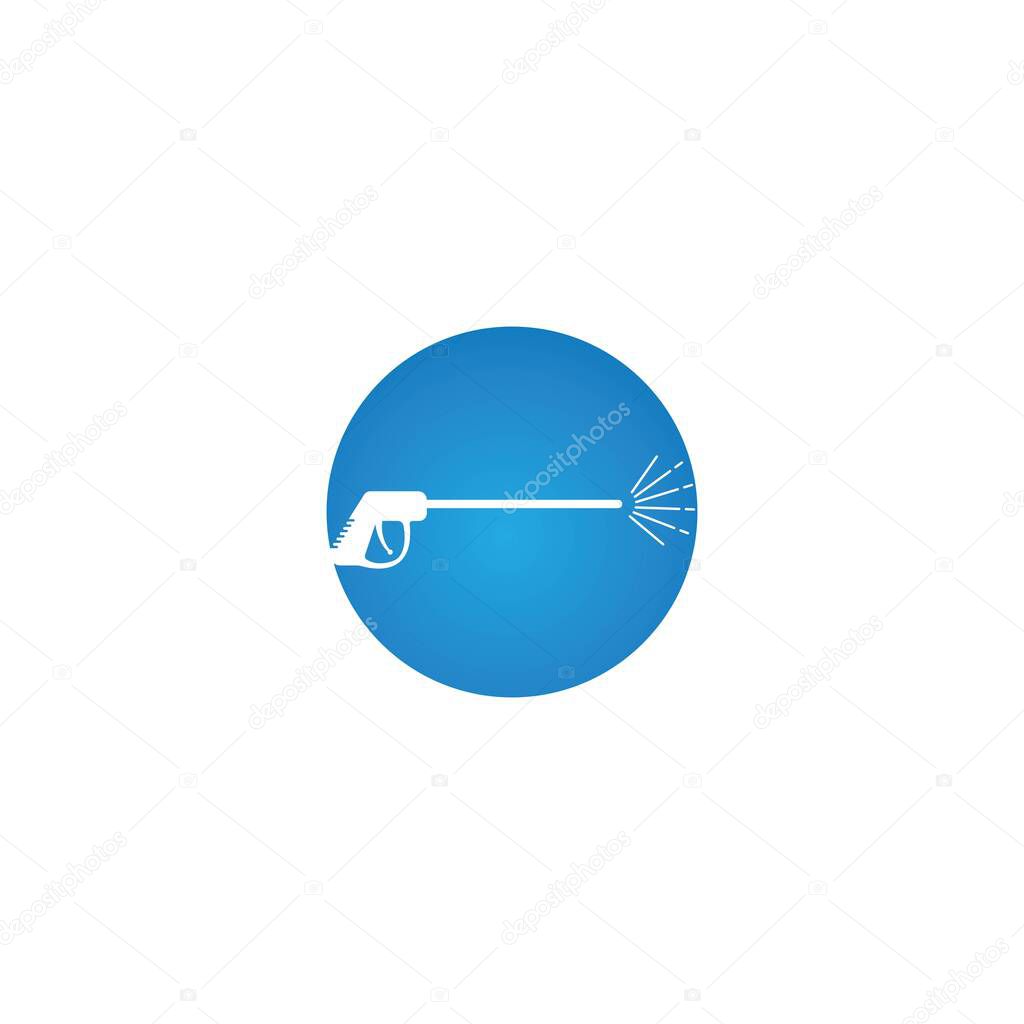 Pressure washing logo template. Cleaning vector design.