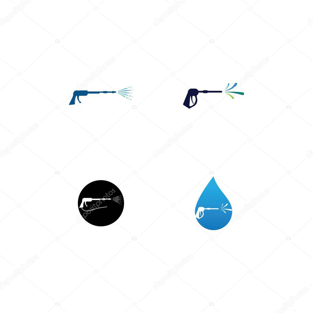 Pressure washing logo template. Cleaning vector design.