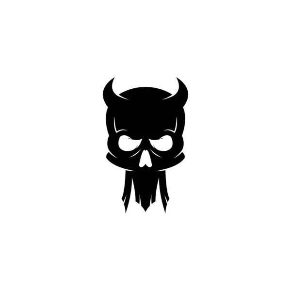 Skull Devil Logo Vector Illustration — Stock Vector