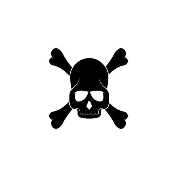 Skull Logo Vector Illustration Flat Design — Stock Vector