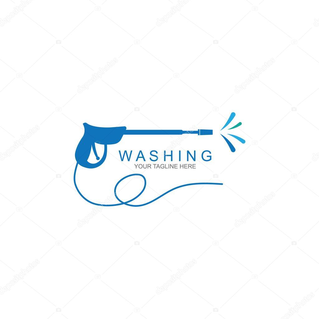 Pressure washing logo template. Cleaning vector design