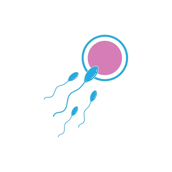 Esperma Espermatozoides Vector Logotipo Icono Diseño Ilustración — Vector de stock
