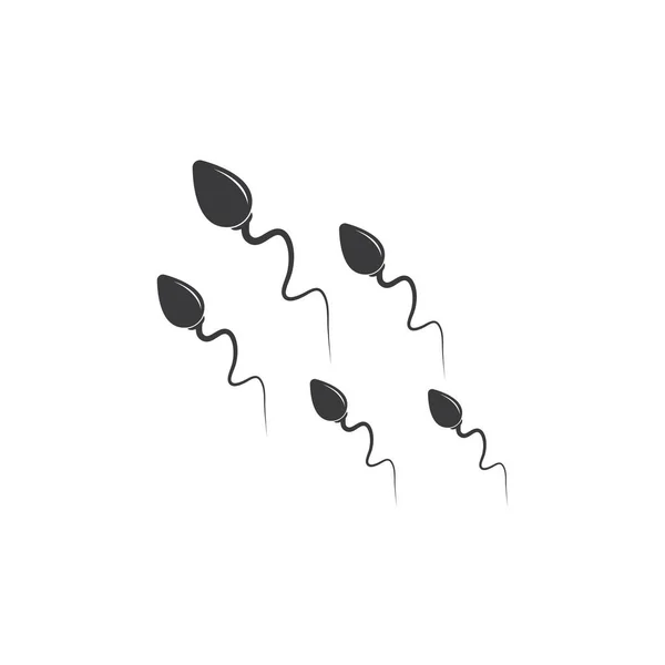 Sperma Spermatozoa Vektor Logo Icon Illustration Design — Stockvektor