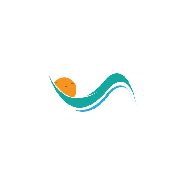 Water Wave Symbol Icon Logo Template Vector — Stock Vector