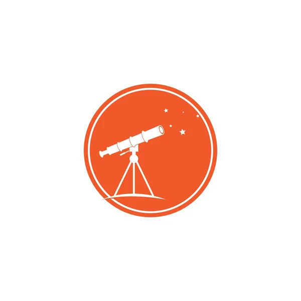 Teleskop Logo Symbol Vektor Flache Design Vorlage — Stockvektor