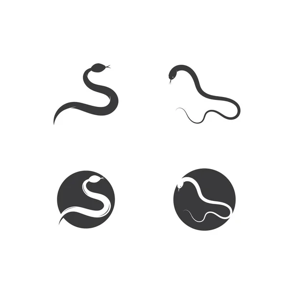 Snake Logo Vector Icoon Templat — Stockvector